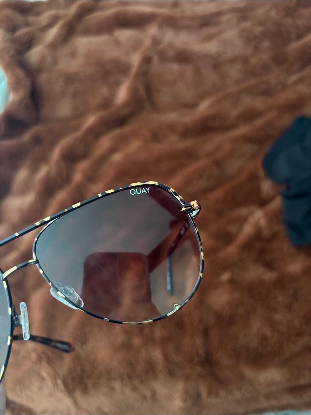 Quay Australia Tortoise Aviator Sunglasses with Brown Gradient Lenses - Picture 5 of 5